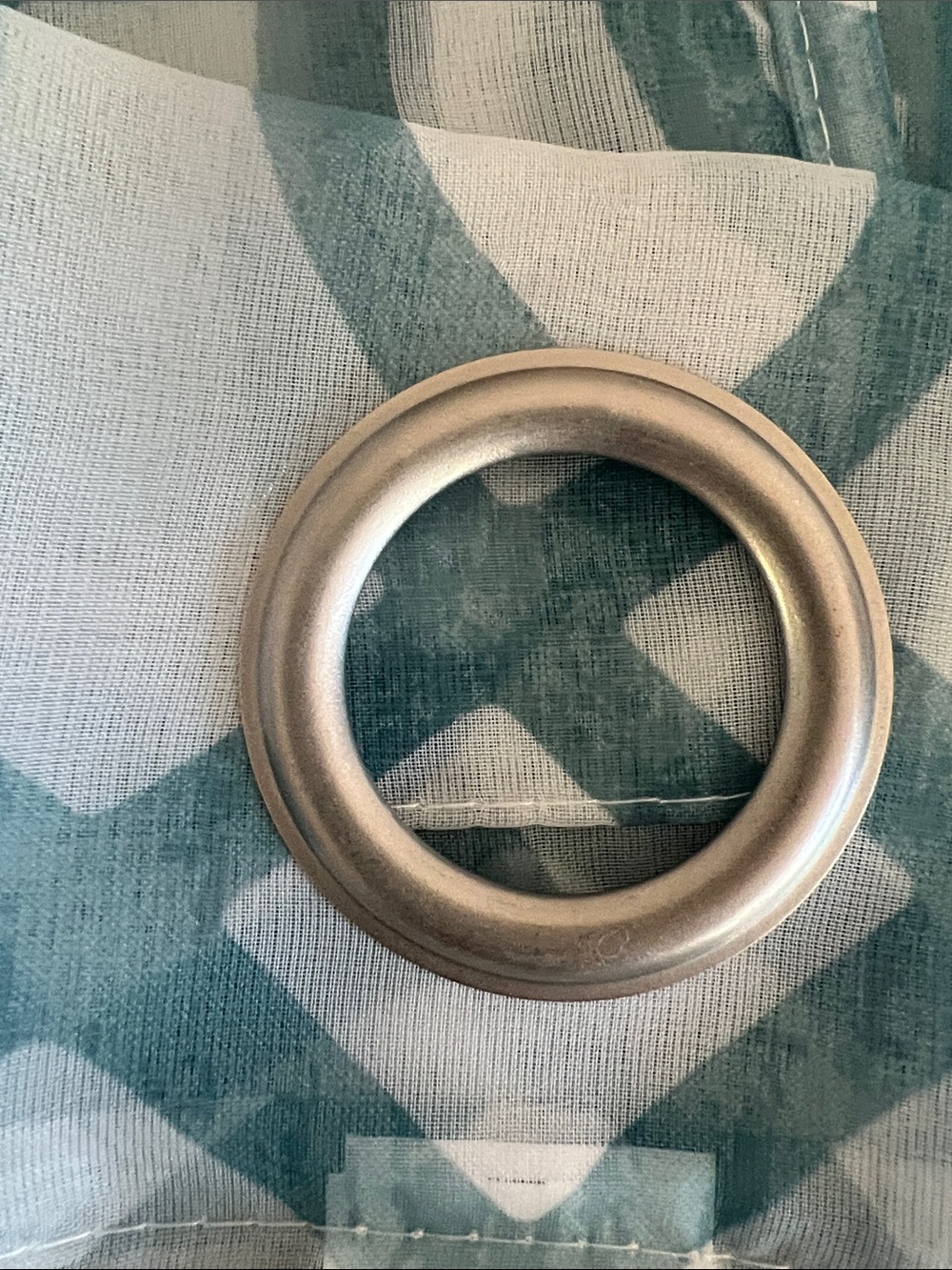 Mainstays Teal Geometric Grommet Curtain set of 2 - Picture 3 of 3